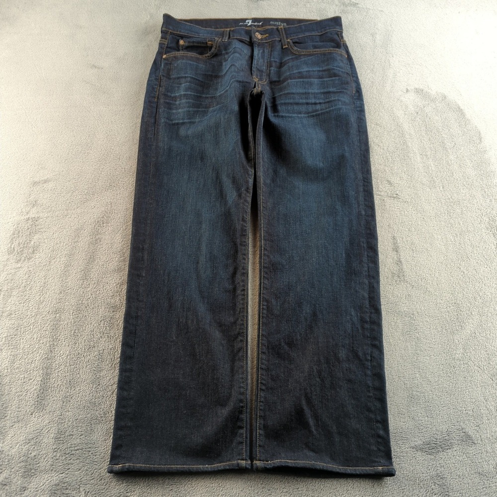 7 For All Mankind Austyn Jeans Mens 34x30 Blue Dark Wash Wide Baggy Skater Denim